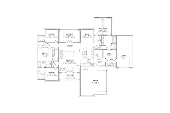 Floor Plan - Main Floor 1 for European House Plan #1096-89 - 4 bed, 3 bath