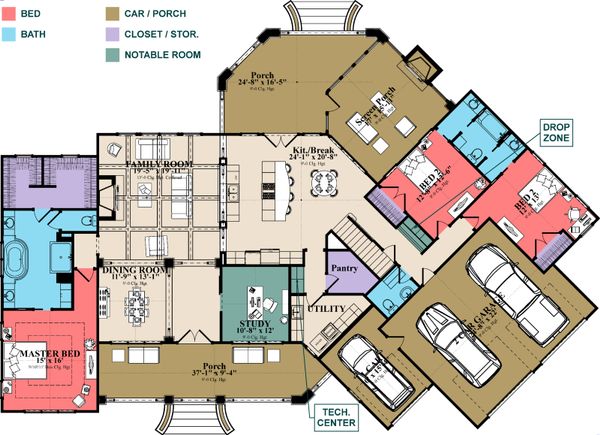 Home Plan - European Floor Plan - Main Floor Plan #63-408