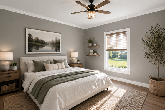 Interior - Bedroom 1 for Farmhouse House Plan #44-314 - 3 bed, 2 bath