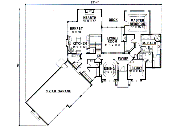 Traditional Floor Plan - Main Floor Plan #67-387