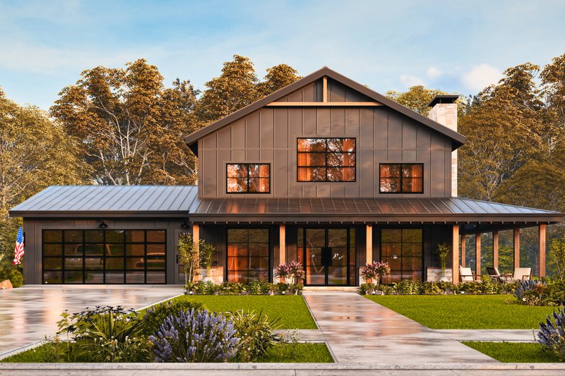 House Blueprint - Exterior - Front Elevation 6 for Farmhouse House Plan #54-687 - 3 bed, 2.5 bath