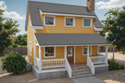 Cottage Style House Plan - 1 Beds 2 Baths 686 Sq/Ft Plan #542-19 