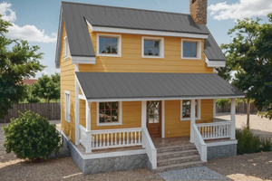Cottage Exterior - Front Elevation Plan #542-19