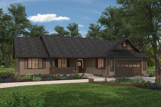 Exterior - Front Elevation 4 for Country House Plan #427-10 - 3 bed, 2.5 bath