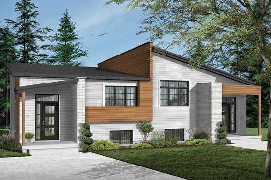 Exterior - Front Elevation 3 for Modern House Plan #23-2673 - 6 bed, 4 bath