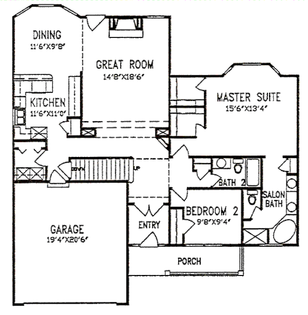 Tudor Style House Plan - 4 Beds 4 Baths 2112 Sq/Ft Plan #405-117 ...