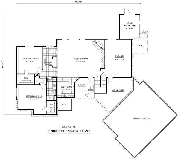 European Floor Plan - Lower Floor Plan #51-327