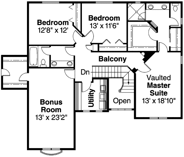 Home Plan - European Floor Plan - Upper Floor Plan #124-562
