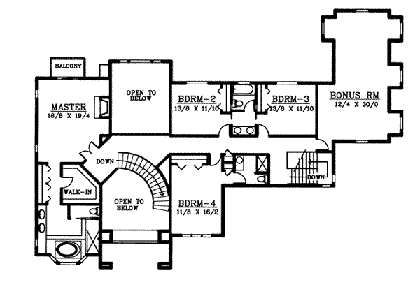 Home Plan - European Floor Plan - Upper Floor Plan #97-212