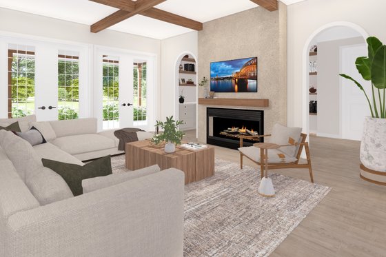 Interior - Family Room for European House Plan #1117-10 - 4 bed, 4.5 bath