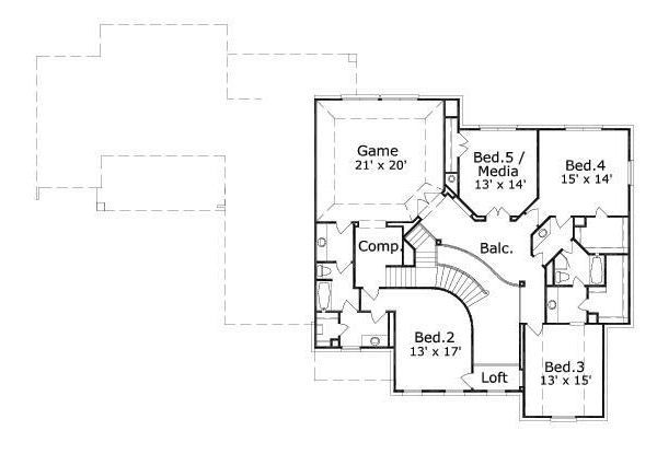 European Floor Plan - Upper Floor Plan #411-759