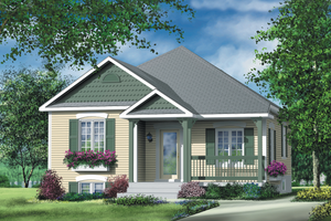 Cottage Exterior - Front Elevation Plan #25-130