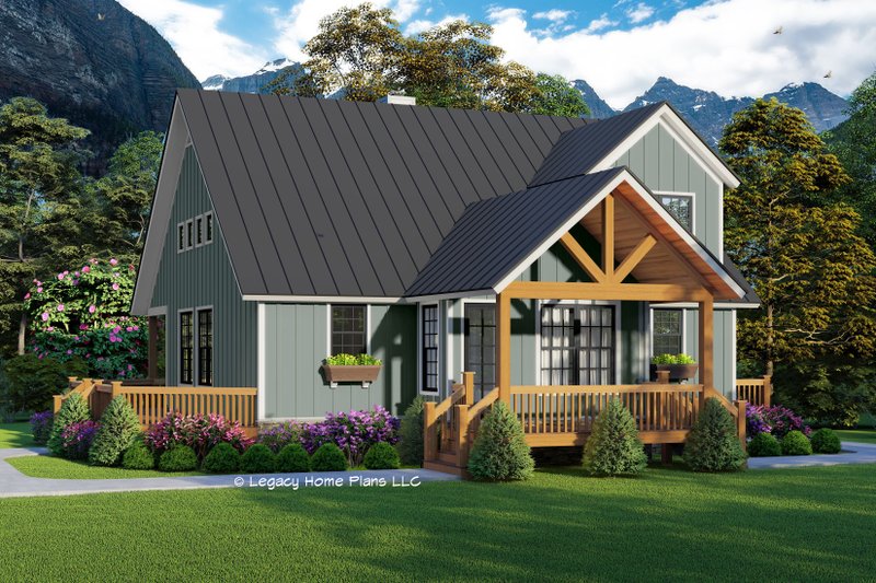 House Blueprint - Farmhouse Exterior - Front Elevation Plan #932-701