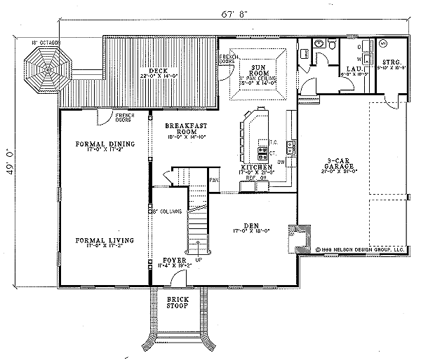 Colonial Floor Plan - Main Floor Plan #17-278