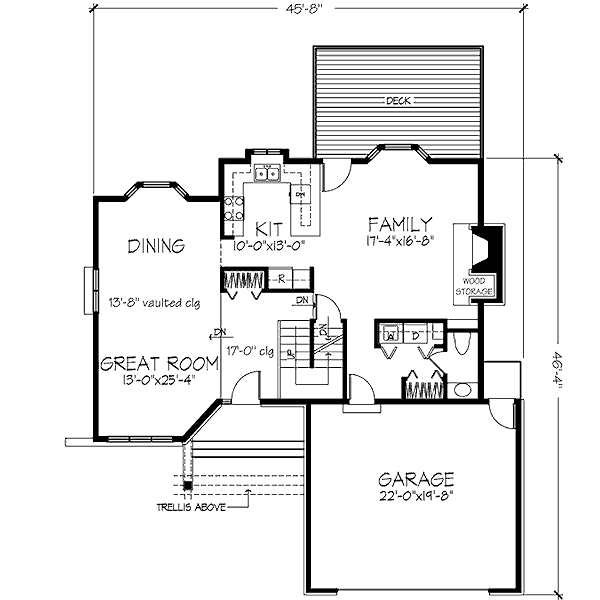 Architectural House Design - European Floor Plan - Main Floor Plan #320-478