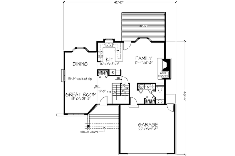 Home Plan - Floor Plan - Main Floor for European House Plan #320-478 - 3 bed, 2.5 bath
