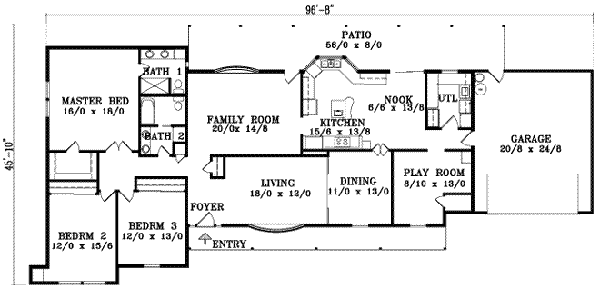 Ranch Floor Plan - Main Floor Plan #1-1459