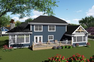 Exterior - Rear Elevation for Craftsman House Plan #70-1428 - 4 bed, 2.5 bath