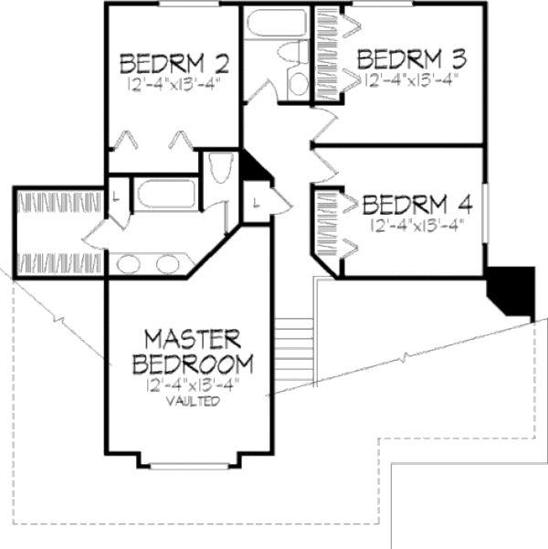 Traditional Floor Plan - Upper Floor Plan #320-371