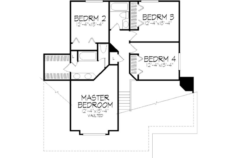 Home Plan - Floor Plan - Upper Floor for Traditional House Plan #320-371 - 4 bed, 2.5 bath