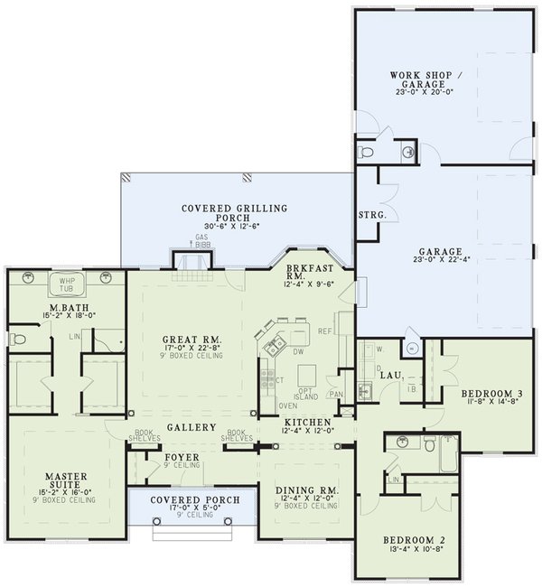 House Design - Traditional Floor Plan - Main Floor Plan #17-175