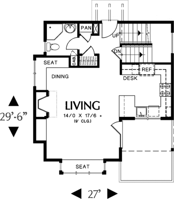 Home Plan - Craftsman Floor Plan - Main Floor Plan #48-370