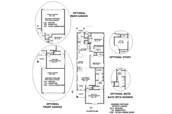 Floor Plan - Main Floor for European House Plan #81-163 - 3 bed, 2 bath