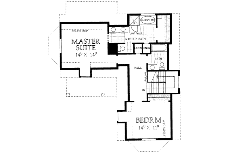 Home Plan - Floor Plan - Upper Floor for Farmhouse House Plan #72-328 - 2 bed, 2.5 bath