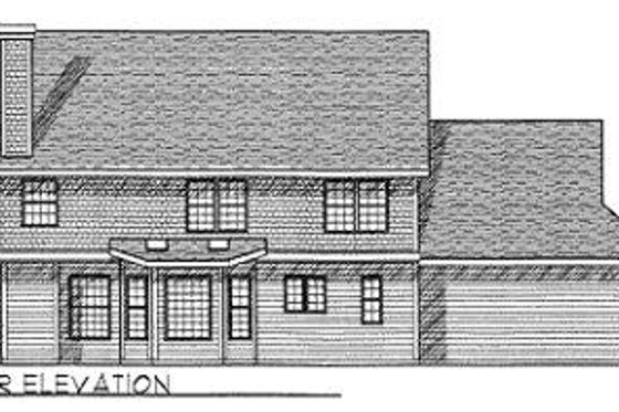 Exterior - Rear Elevation for Country House Plan #70-398 - 4 bed, 2.5 bath