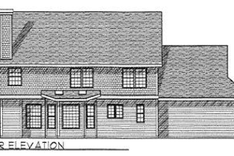 Home Plan - Exterior - Rear Elevation for Country House Plan #70-398 - 4 bed, 2.5 bath