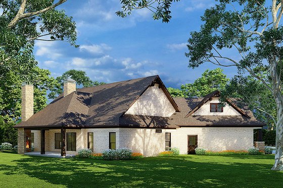 Exterior - Rear Elevation for Craftsman House Plan #17-2569 - 3 bed, 2.5 bath