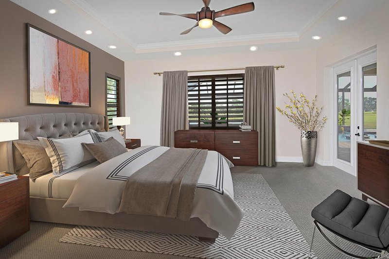 Architectural House Design - Mediterranean Interior - Master Bedroom Plan #938-90