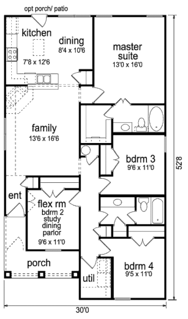 Cottage Floor Plan - Main Floor Plan #84-450
