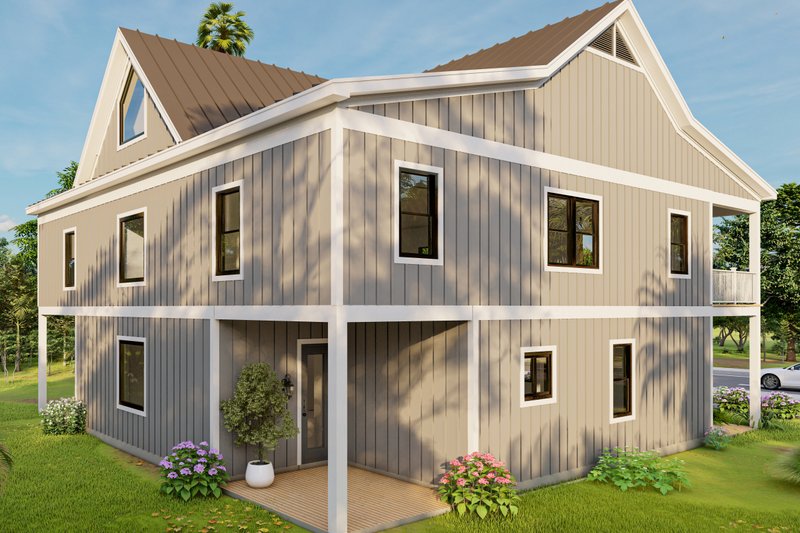 House Plan Design - Exterior - Other Elevation for Beach House Plan #932-1110 - 2 bed, 3 bath
