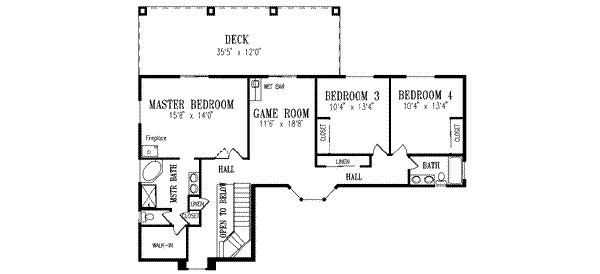 House Blueprint - Mediterranean Floor Plan - Upper Floor Plan #1-703