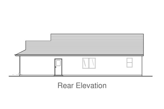 Exterior - Rear Elevation for Craftsman House Plan #53-519 - 3 bed, 3 bath