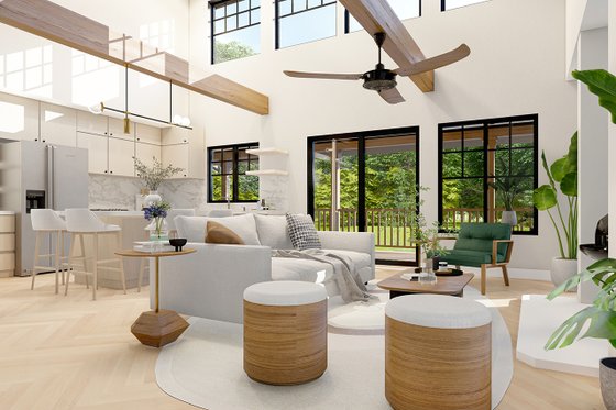Interior - Family Room 1 for Cottage House Plan #124-1366 - 3 bed, 2.5 bath