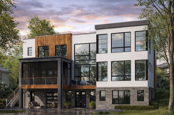 Exterior - Rear Elevation 1 for Contemporary House Plan #928-353 - 4 bed, 5 bath