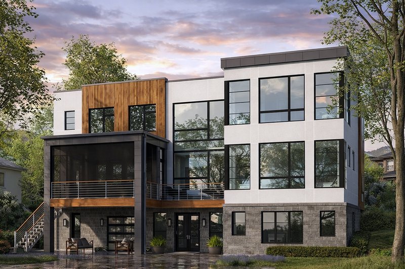 Architectural House Design - Exterior - Rear Elevation 1 for Contemporary House Plan #928-353 - 4 bed, 5 bath
