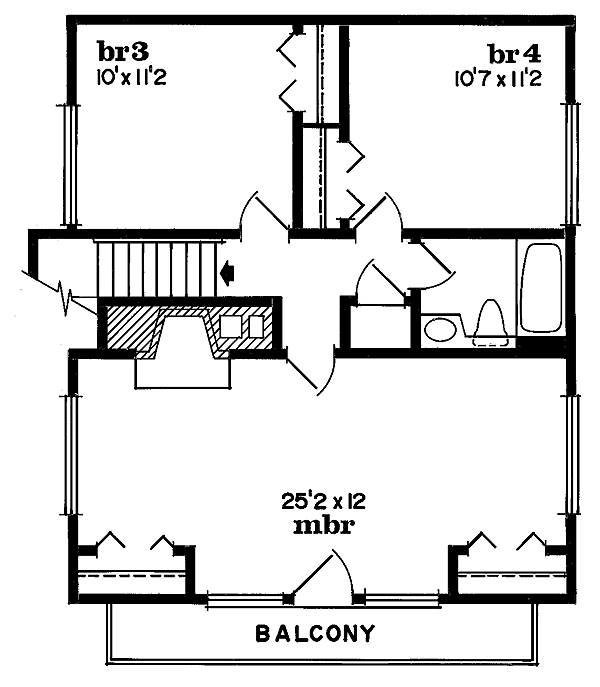 Cottage Floor Plan - Upper Floor Plan #47-108