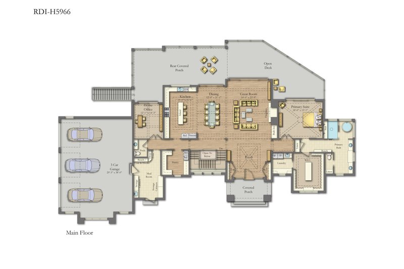 Home Plan - Floor Plan - Main Floor for Modern House Plan #1057-50 - 4 bed, 4.5 bath