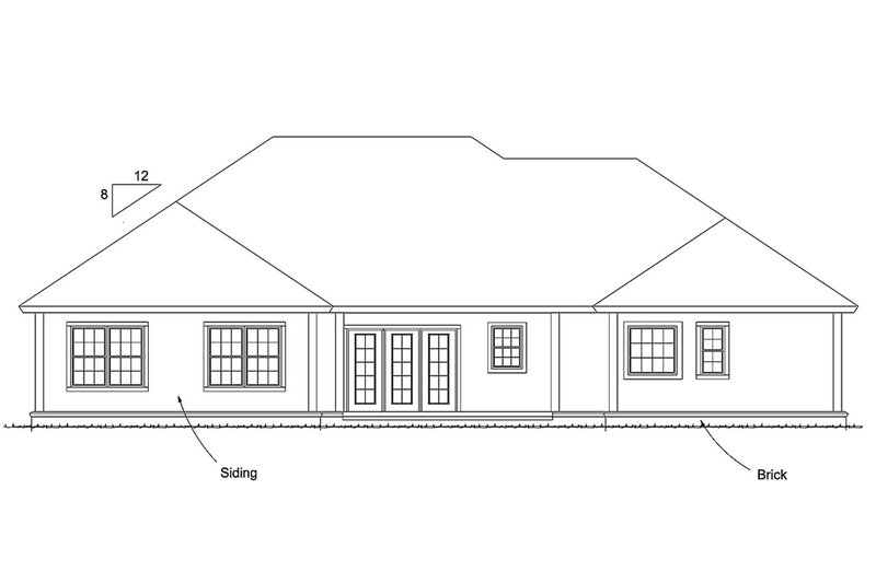 Home Plan - Exterior - Rear Elevation for Ranch House Plan #513-2170 - 4 bed, 2.5 bath
