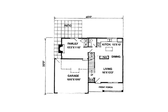 Floor Plan - Main Floor for Farmhouse House Plan #116-189 - 4 bed, 2.5 bath