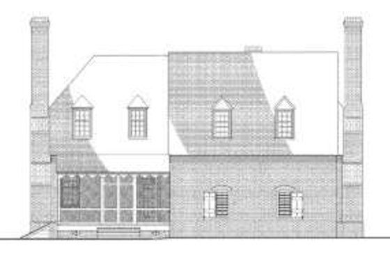 Exterior - Rear Elevation for Colonial House Plan #137-243 - 4 bed, 4 bath