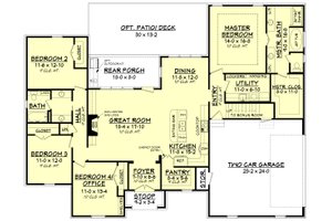 Floor Plan - Main Floor for European House Plan #430-137 - 4 bed, 2 bath
