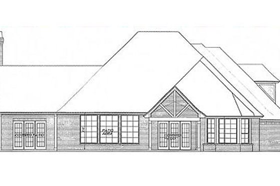 Exterior - Rear Elevation for European House Plan #310-504 - 3 bed, 3.5 bath