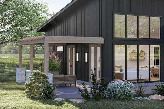 Exterior - Outdoor Living for Barndominium House Plan #455-405 - 2 bed, 2 bath