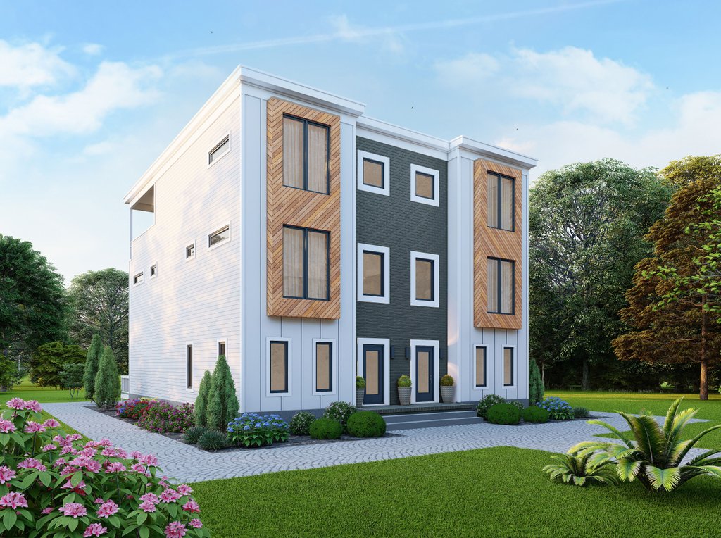 Exterior - Front Elevation 2 for Contemporary House Plan #932-1428 - 8 bed, 8 bath