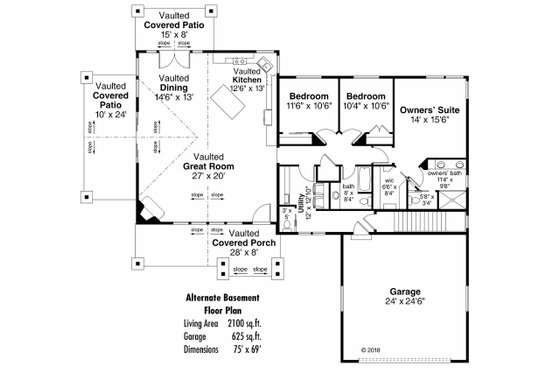Floor Plan - Other Floor for Country House Plan #124-1120 - 3 bed, 2.5 bath