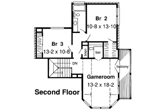 Floor Plan - Upper Floor for Traditional House Plan #312-442 - 4 bed, 2.5 bath